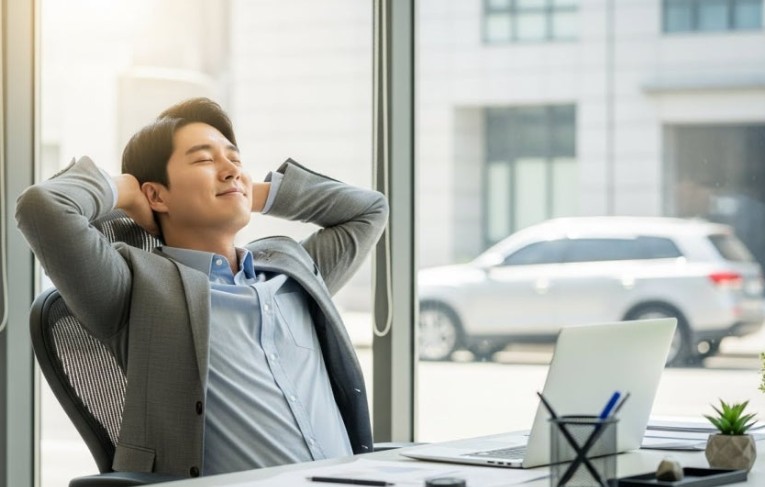 장기렌트 견적 상담 받는 모습